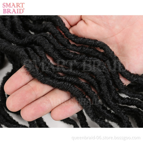 Wholesale Free Nature Soft Dread Ombre Synthetic Crochet Braids Hair Extensions Curly Goddess Faux Locs